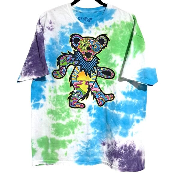 Liquid Blue XL Tie-Dye Grateful Dead Dancing Bear T-Shirt 2021 - Picture 2 of 6